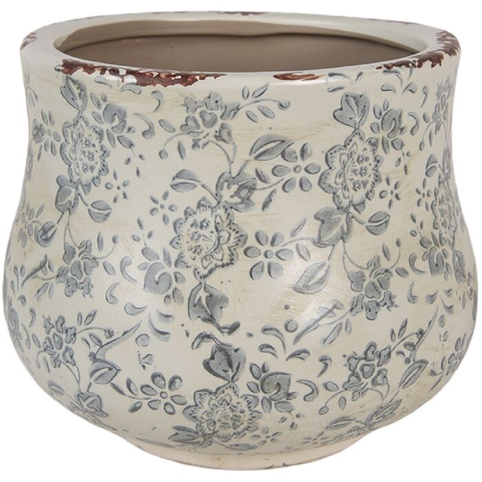 Clayre & Eef 6CE2240M Горшок для цветов Ø 18x15 см Зелено-серый