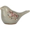 Clayre & Eef 6CE2243M Dekoration Vogel 22x9x12 cm Grau & Rosa