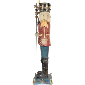 Clayre & Eef Декоративный Щелкунчик 31x23x99 см синий/красный