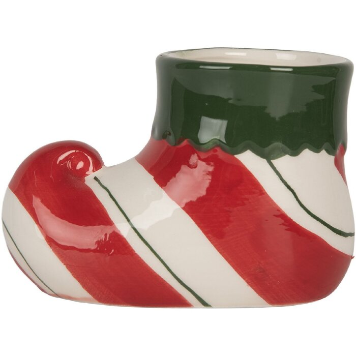 Clayre & Eef 6CE2317 Dekoration Blumentopf 15x8x10 cm Rot-Grün