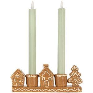 Clayre & Eef 6CE2327 Kerzenständer Häuser 21x4x8 cm
