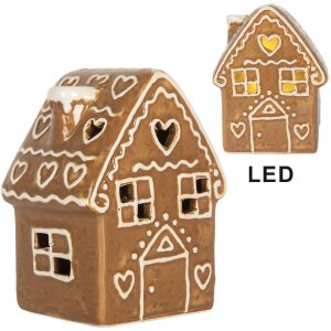 Clayre & Eef 6CE2329 Dekoration Haus mit LED 8x6x11 cm