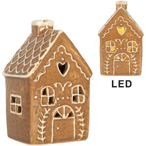 Clayre & Eef 6CE2333 Dekoration Haus mit LED 7x6x12 cm