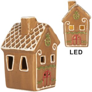 Clayre & Eef 6CE2349 Dekoration Haus mit LED 8x8x12 cm