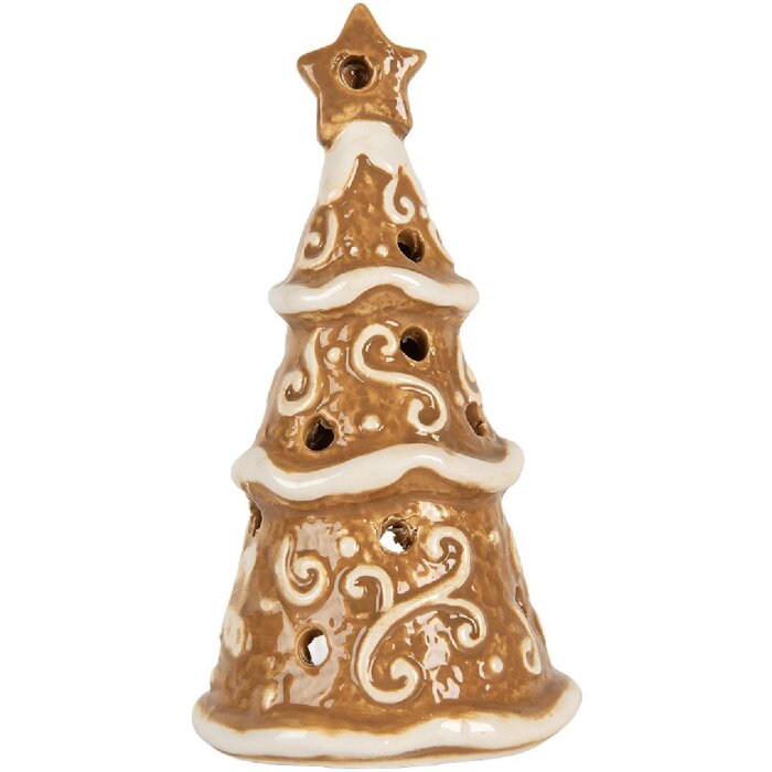 Clayre & Eef Подсвечник Елка 8x15 см Керамика Кантри