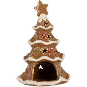 Clayre & Eef 6CE2362 Teelichthalter Weihnachtsbaum 11x8x17 cm