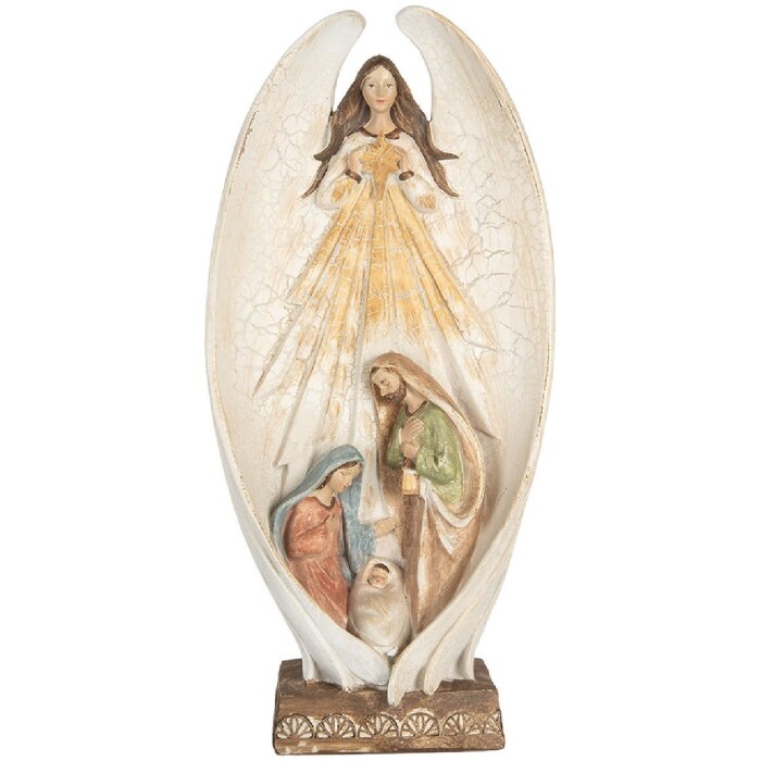 Clayre & Eef Фигурка Ангел 19x10x40 см Бежево-коричневый