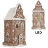 Clayre & Eef Декоративный домик с LED 17x15x35 см коричнево-белый