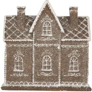 Clayre & Eef Декоративный домик с LED 26x10x25 см коричневый, белый