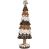 Clayre & Eef 6PR5819 Dekoration Weihnachtsbaum Ø 12x39 cm Braun-Weiß