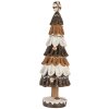 Clayre & Eef 6PR5819 Dekoration Weihnachtsbaum Ø 12x39 cm Braun-Weiß