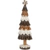 Clayre & Eef 6PR5819 Dekoration Weihnachtsbaum Ø 12x39 cm Braun-Weiß