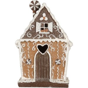 Clayre & Eef 6PR5822 Dekoration Haus mit LED 14x9x21 cm