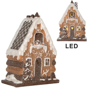 Clayre & Eef 6PR5823 Dekoration Haus mit LED 15x8x19 cm