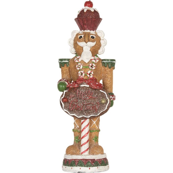 Clayre & Eef Декорация Щелкунчик с LED 12x10x35 см