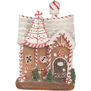 Clayre & Eef 6PR5834 Dekoration Haus mit LED 16x12x23 cm