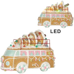 Clayre & Eef 6PR5837 Dekoration Bus mit LED 31x12x23 cm