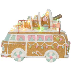 Clayre & Eef 6PR5837 Dekoration Bus mit LED 31x12x23 cm