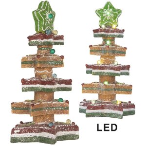 Clayre & Eef Декоративная ель с LED 15x15x29 см коричнево-красная