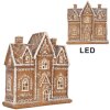 Clayre & Eef 6PR5841 Dekoration Haus mit LED 21x8x20 cm Braun/Weiß