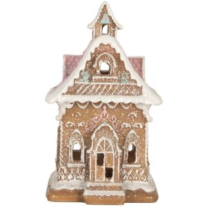 Clayre & Eef 6PR5843 Dekoration Haus mit LED 9x10x15 cm