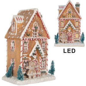 Clayre & Eef 6PR5845 Dekoration Haus mit LED 17x12x25 cm