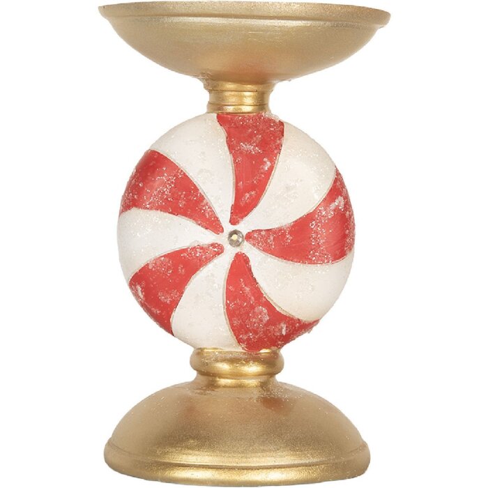 Clayre & Eef Подсвечник со светодиодом 10x16 см золотисто-белый