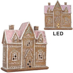 Clayre & Eef 6PR5857 Dekoration Haus mit LED 21x8x20...
