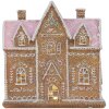 Clayre & Eef Декор. домик с LED 21x8x20 см, коричневый/розовый