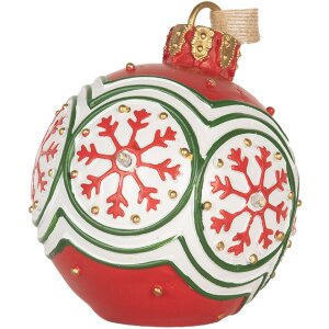 Clayre & Eef 6PR5859 Новогодняя подвеска-шар с LED 12x14 см