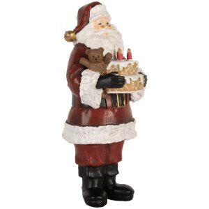 Clayre & Eef Фигурка Санта Клаус с тортом 10x10x21 см