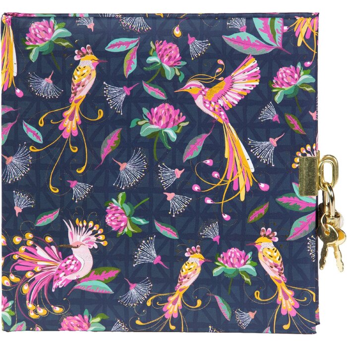 Goldbuch Дневник Tropical Birds голубой 16x16 см с замком