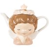 Clayre & Eef Чайник керамический 650 мл бежево-розовый 21x12x16 см