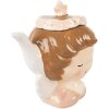 Clayre & Eef Чайник керамический 650 мл бежево-розовый 21x12x16 см