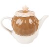 Clayre & Eef Чайник керамический 650 мл бежево-розовый 21x12x16 см