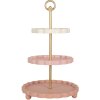 Clayre & Eef 6H2458 Etagere Ø 30x50 cm rosa-weiß