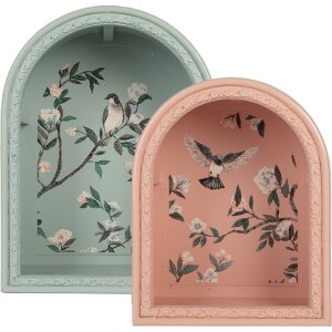 Clayre & Eef 6H2460 Wandregal Set 2 Blau Rosa...