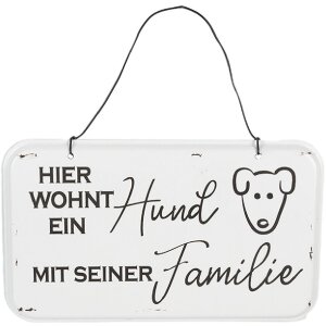 Clayre & Eef 6Y5689 Textschild 20x1x12 cm Weiß