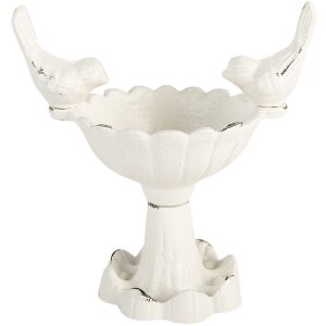 Clayre & Eef Кормушка для птиц 14x10x15 см белая