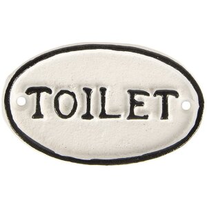 Clayre & Eef Табличка "Toilet" 10x1x6 см белая
