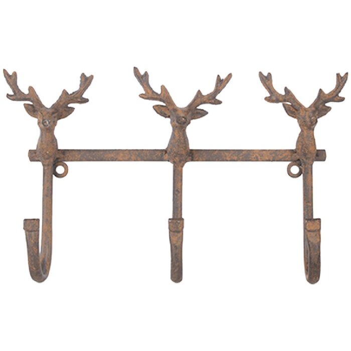 Clayre & Eef Настенная вешалка 27x5x15 см коричневая