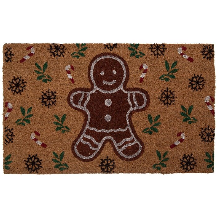 Clayre & Eef CGMMC Коврик для двери 75x45x1 см коричнево-зеленый