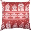 Clayre & Eef Наволочка 45x45 см красно-белая KT021.433