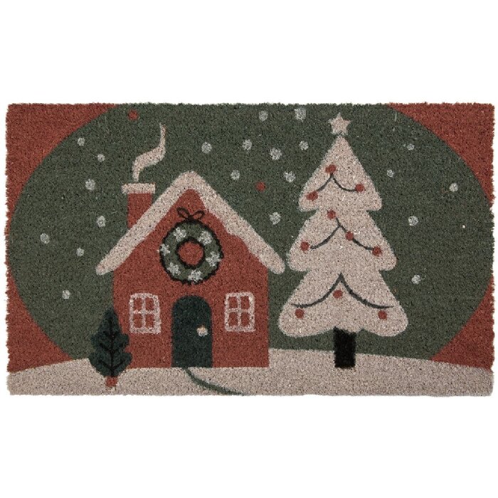 Clayre & Eef MC278 Коврик для двери 75x45 см Красный и Зеленый