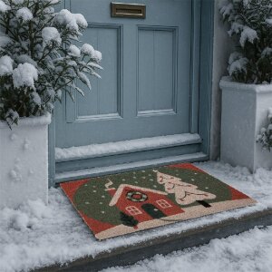 Clayre & Eef MC278 Коврик для двери 75x45 см Красный и Зеленый