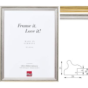 Effect Wandspiegel Profil 44 Holz Gold Silber...