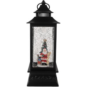 Clayre & Eef Фонарь с Санта Клаусом 10x10x28 см