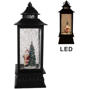 Clayre & Eef Фонарь с Санта Клаусом 10x10x28 см