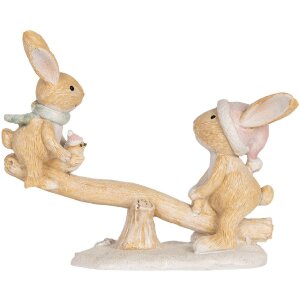 Clayre & Eef Декоративный кролик 16x6x11 см коричнево-белый