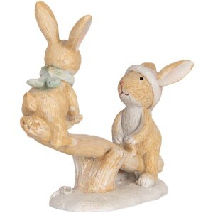 Clayre & Eef Декоративный кролик 16x6x11 см коричнево-белый
